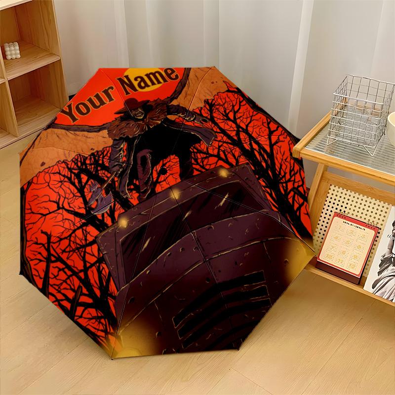 Custom Text Automatic 8 Bone Umbrella, Portable Sun Rain Protection UmbrellaJeepers Creepers The Creeper