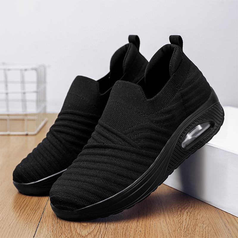 Women Walking Shoes Air Cushion Non Slip Orthopedic Shoes Ladies Platform Mules Breathable Wedge Female Sneakers 2025 Size 42