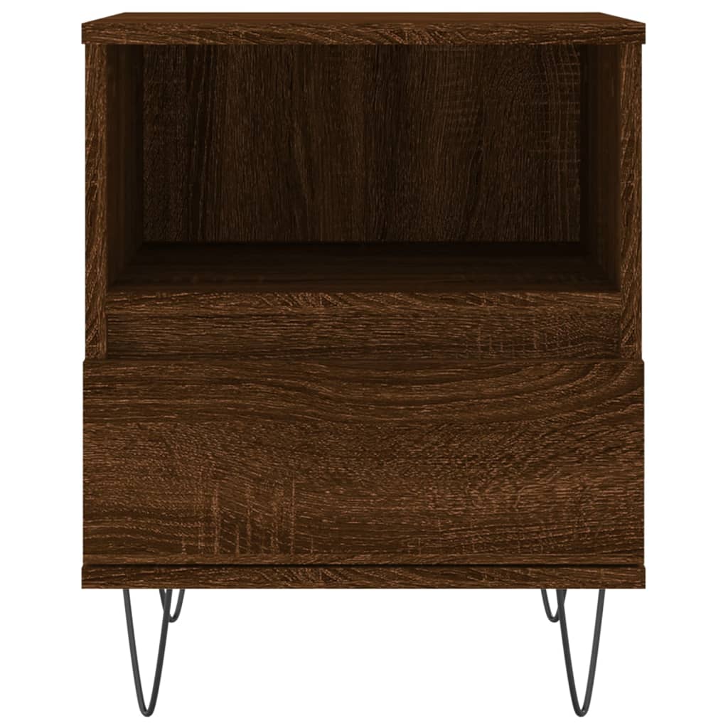 Nightstand Brown Oak Effect 40 X 35 X 50 Cm Engineered Wood