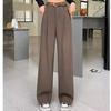 Pantaloni Eleganti da Donna a Vita Alta Drappeggiati Gamba Larga Stretta Gamba Dritta Lunghezza Pavimento Pantaloni Casual