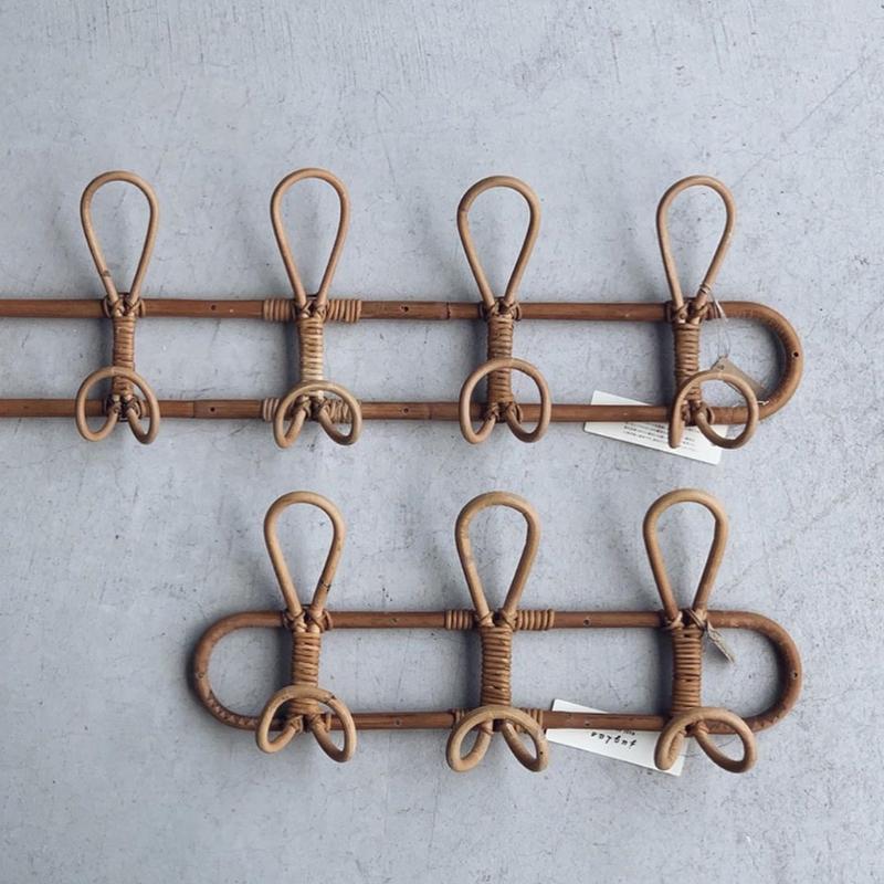 Creative Rattan Wall Hook Home Wall Door Hook Bathroom Living Room Kitchen Hook Hanger Entryway Hook Clothes Holder