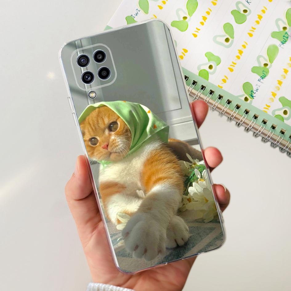 For Samsung Galaxy M32 Case SM-M325F Cover Popular Flower Clear Silicone Soft TPU Funda For Samsung M32 4G M 32 GalaxyM32 Bumper