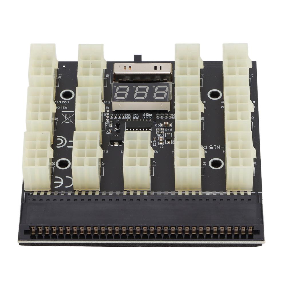 Power Supply Board Adapter 12V 6pin 8pin Power Board Converter with Voltage Temperature Display for Mining Graphics Card