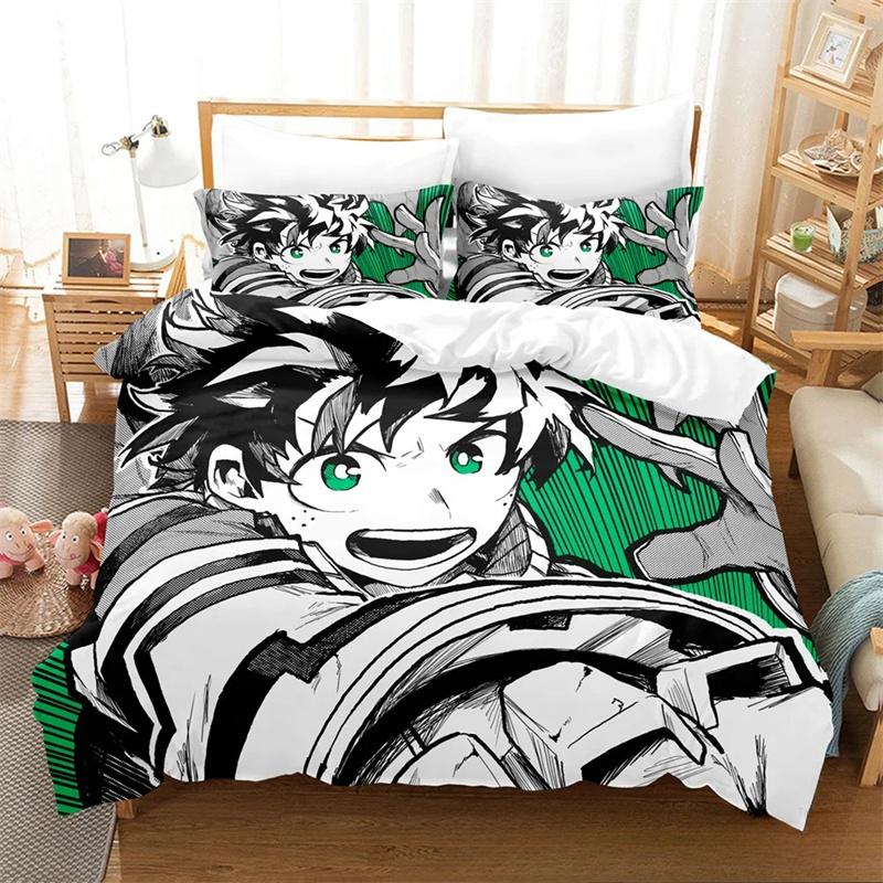 3D Print Anime My Hero Academia Bedding Set Twin Queen King Size Duvet Cover Pillowcase for Boys Girls Teens Adults 2 3pcs