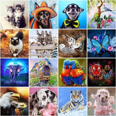 Pittura Diamante 5D Fai da Te Gatto farfalla Ricamo Tigre Mosaico Animale Elefante Trapano Tondo Completo