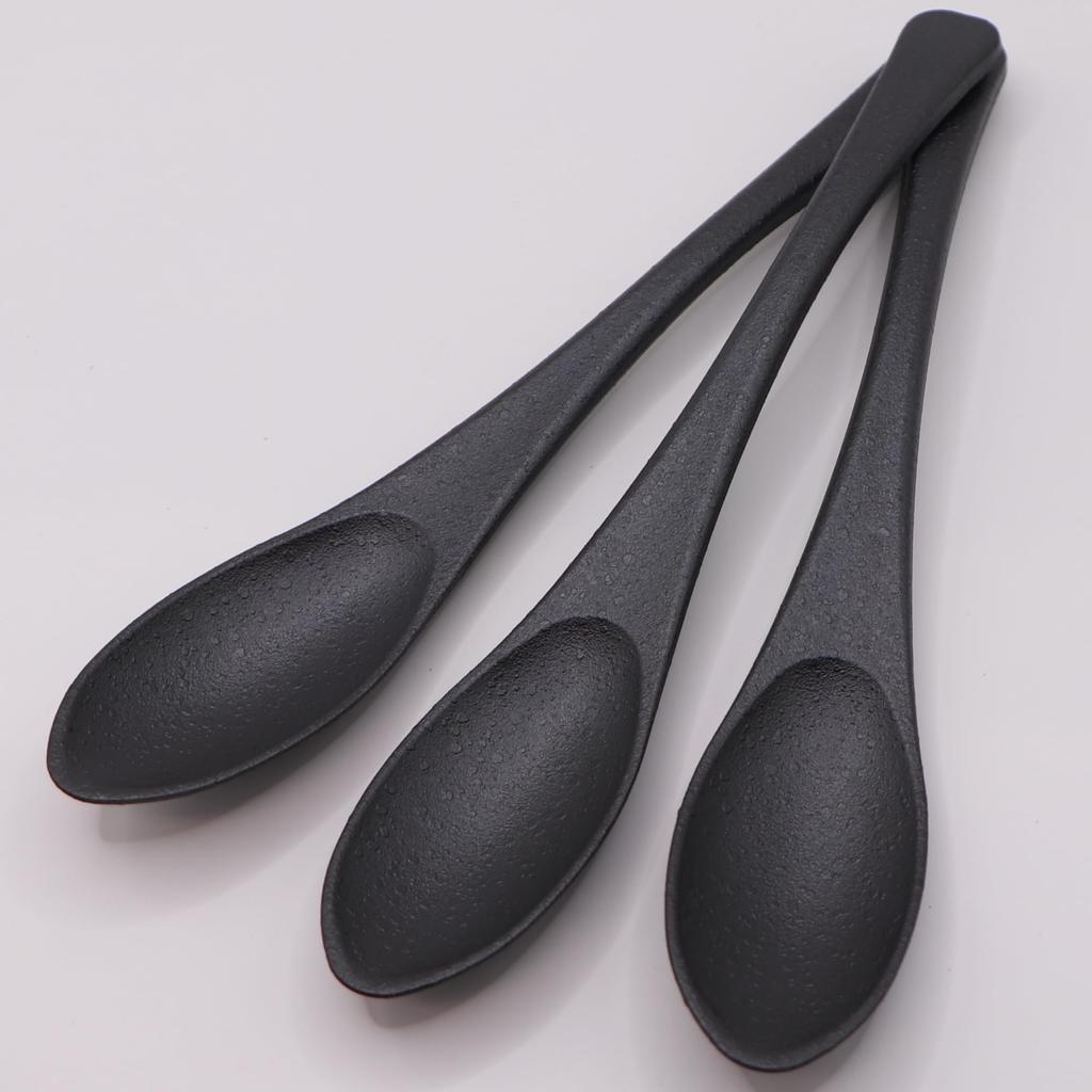 [ware Hendey] 20cm Heat-Resistant Spoon, Made In Japan, for Curry and Fried Rice, Premium Black, Heat-Resistant Up To 240°C, Dishwasher and
