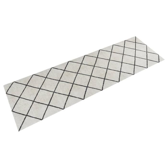 VidaXL Tapis de cuisine lavable impression carrée 60x180 cm velours 136568