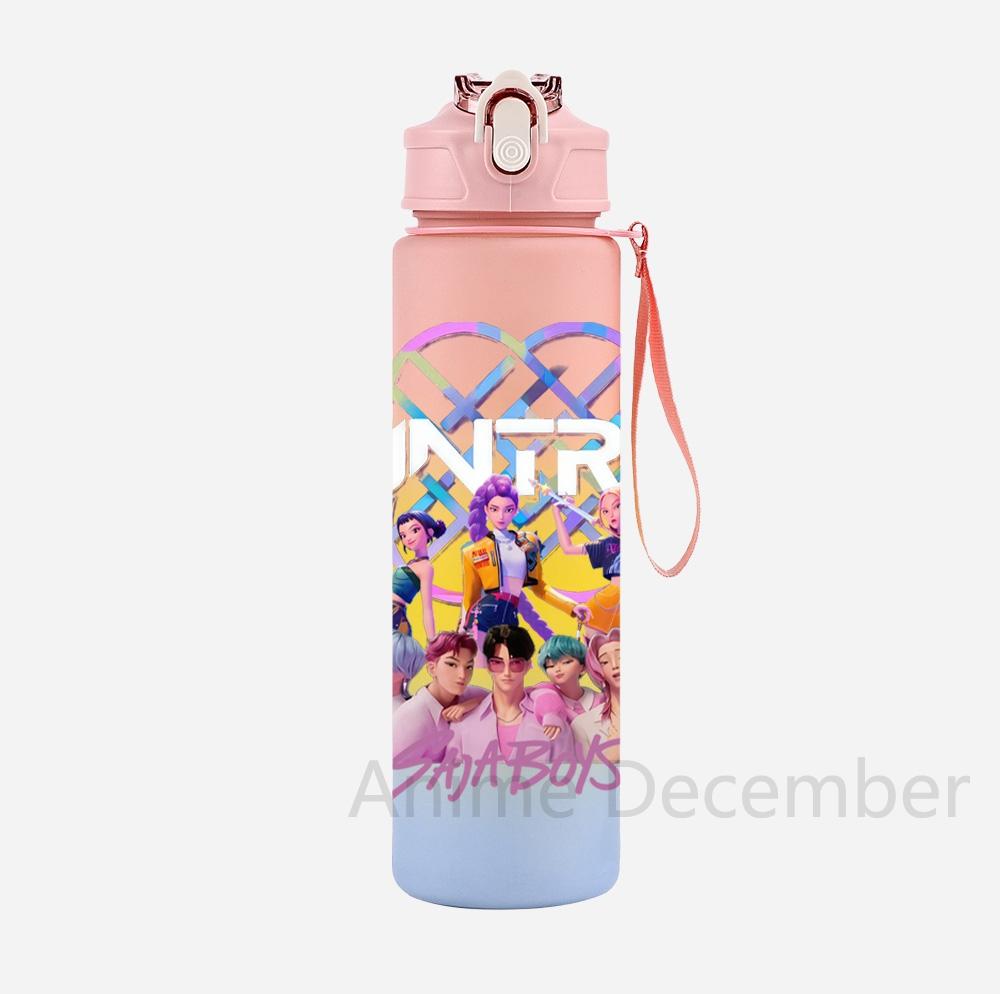 Anime K-Pop Character Water Cup Demon Hunters Large Capacity Outdoor Portable Rope Drinking Bottle for Boy and Girl Gift