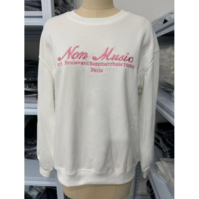 

Худи в западном стиле, универсальное, модное, с вышивкой букв, дизайнерское, топ, алфавит, вышитый топ White L