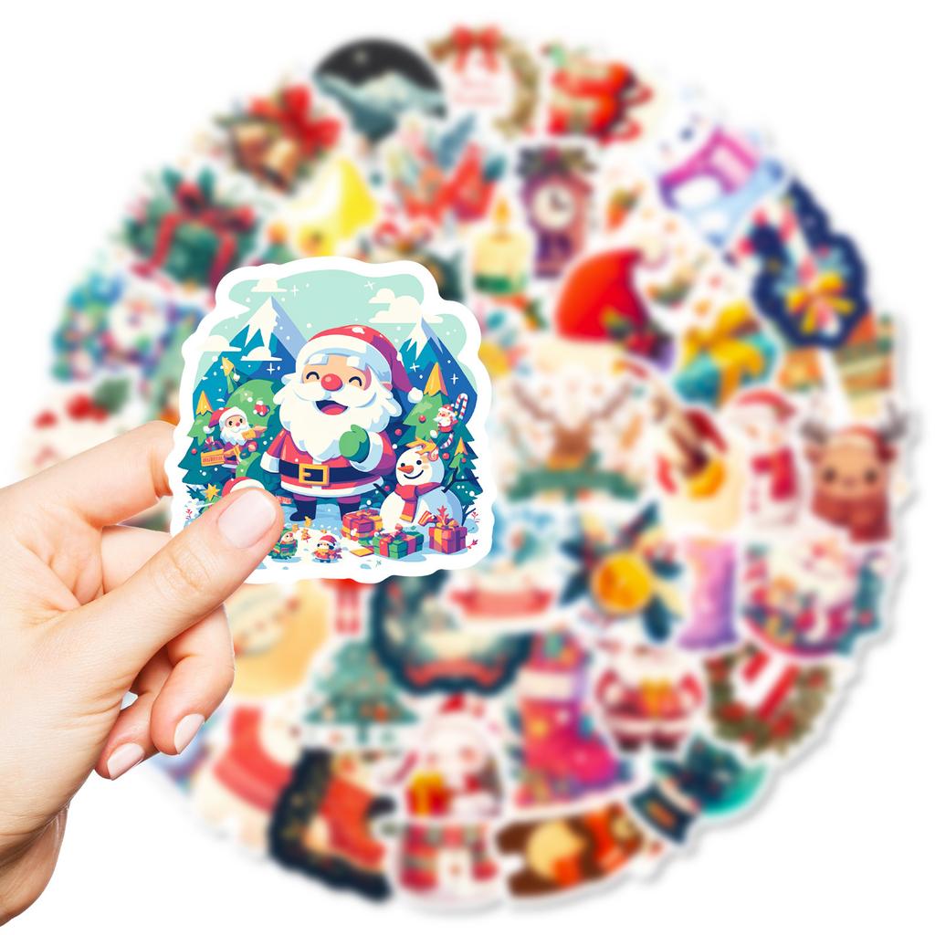 50 Christmas Cake Statues, Cartoon Cookie House Decorations, Cup, Electric Vehicle Stickers