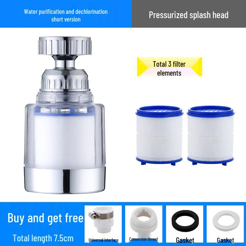 Universal Anti-Splash Kitchen & Shower Faucet Filter with Water Booster Nozzle
