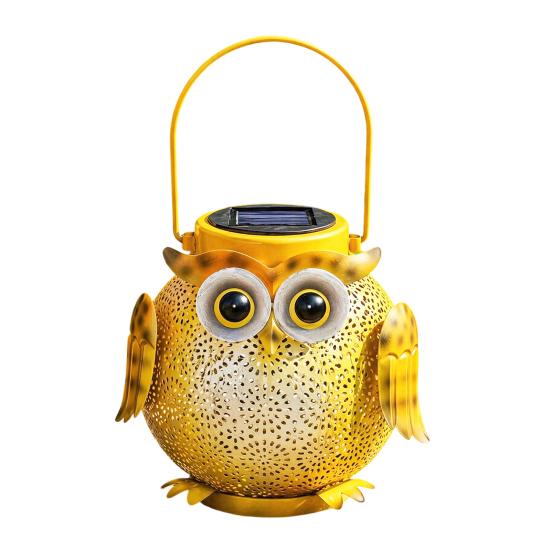 Solar Light Owl Outdoor Waterproof Lantern Solar Design Garden Decor Metal Hanging Garden