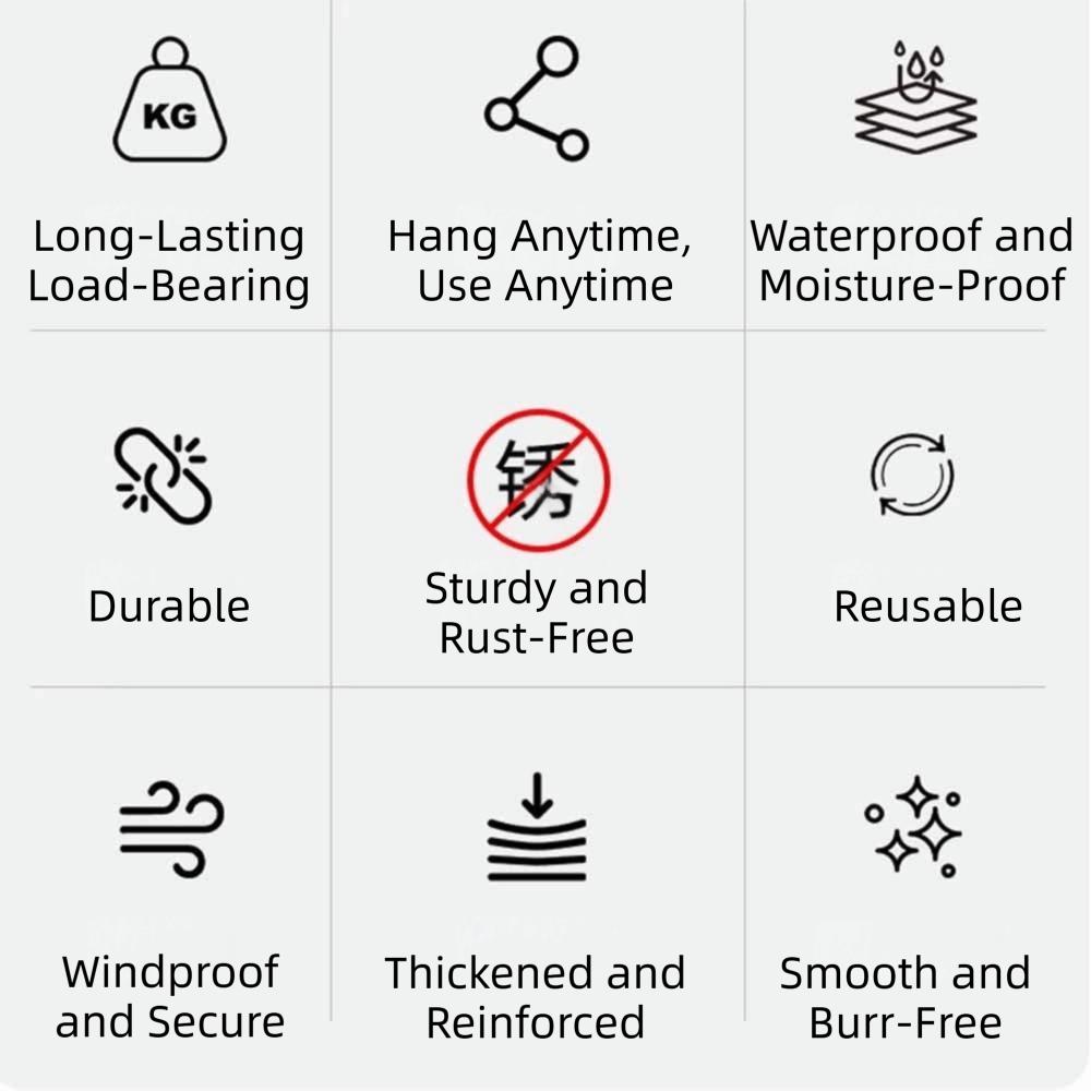 10Pcs Spring Clasp Balcony Clothes Hanger Windproof Garden Hanging Clasp  Garden Storage Organizer