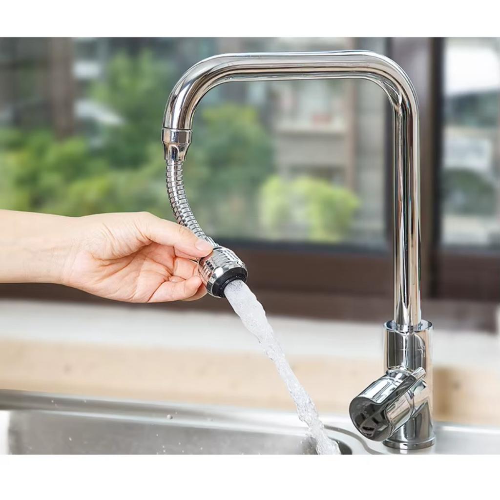 HOMZY 360° Rotating Kitchen Faucet Pressurized Anti-Splash Extended Filter Foam Universal Faucet Head Sprayer for Kitchen