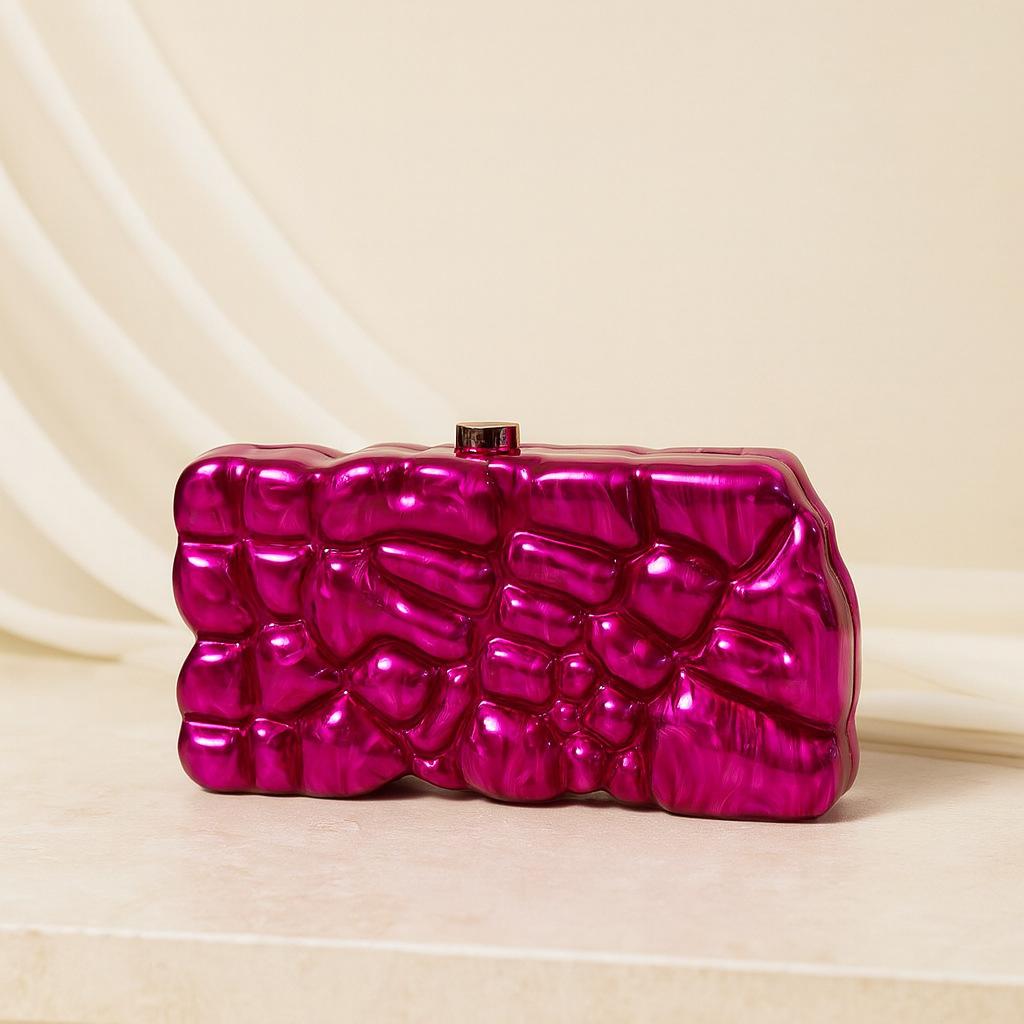 

Women S Shoulder Oblique Span Bag, Special-Shaped Shell Acrylic Bag, Fashion Wedding Dinner Clutch Bag розы красного