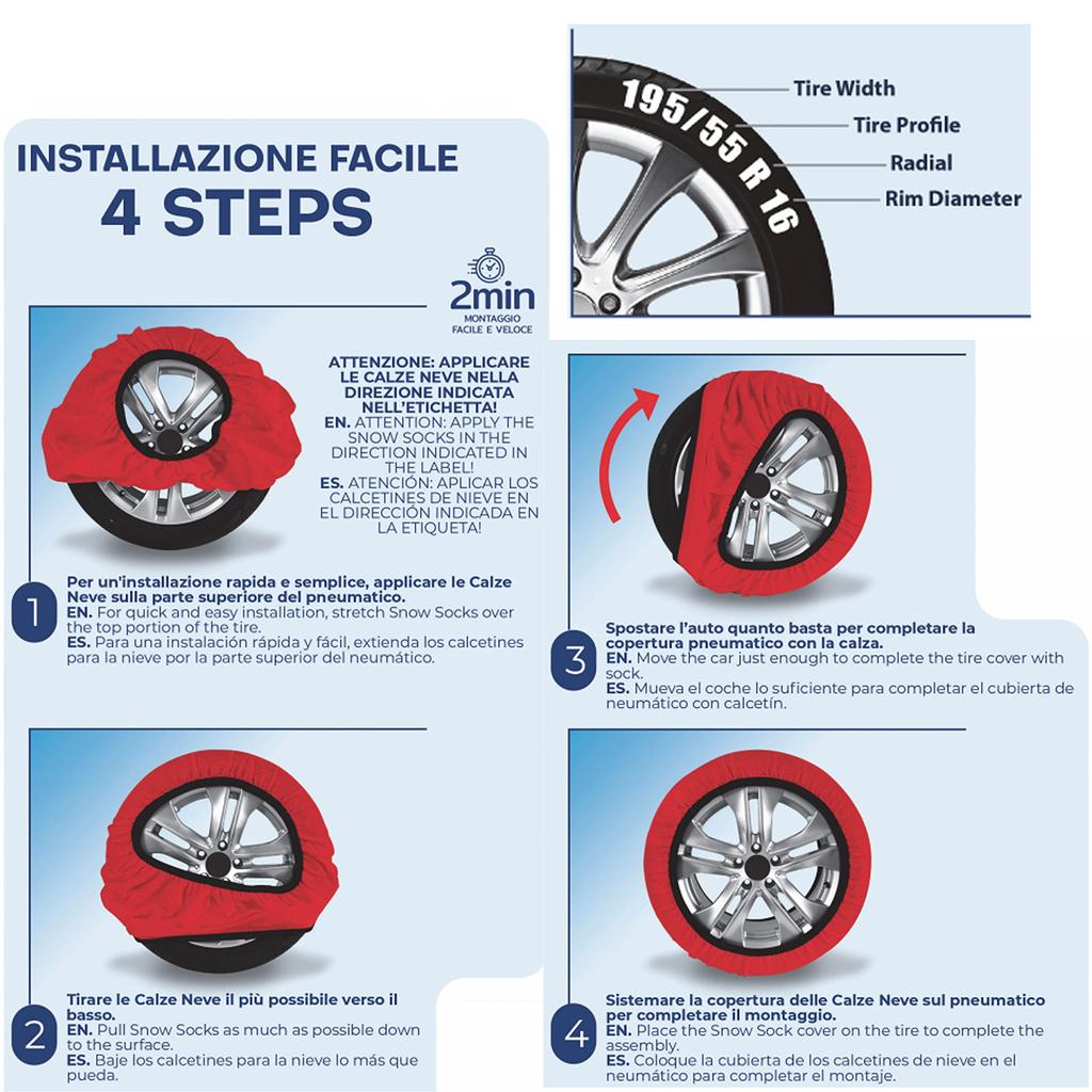 oto TOP Snow Socks Active Series Compliant - - EN16662-1