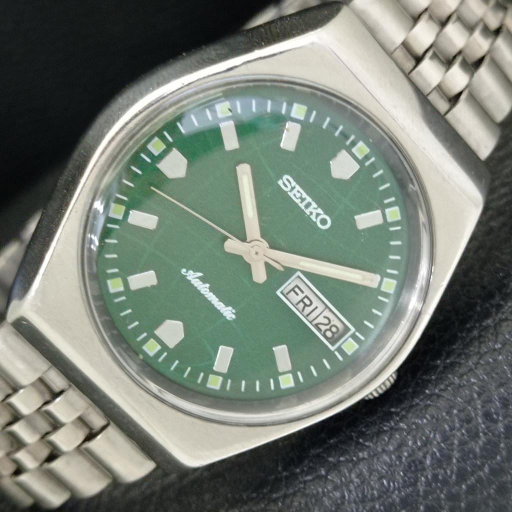 GENUINE VINTAGE SEIKO AUTOMATIC 6309A JAPAN MENS GREEN DIAL WATCH a701629-5 R206c-a701629