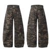 Jeans Larghi Unisex a Vita Media Deostrutturati Vestibilità Larga Vintage Americano Lavato Baggy in Denim Pantaloni Rilassati Lunghi Fino a Terra