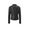 Womens Faux Leather Jacket Stand Collar Zip Up Slim Fit Black Apricot Burgundy