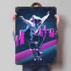 Skateboarder in Retro-Stadtbild Blechschild Poster Personalisierte Wandkunst Retro Vintage Metallschilder für Man Cave Dekoration Garage