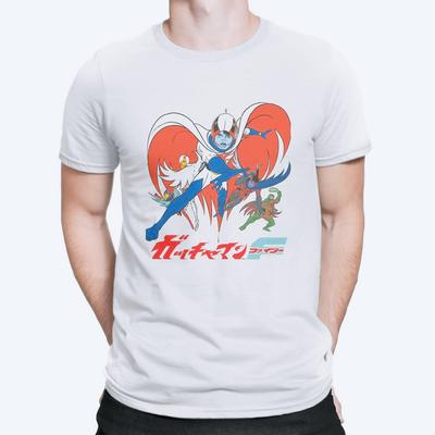 Nouveau T-shirt Gatchaman Anime Ninja Bros Noir Homme Taille L T-shirt en Coton Haute Qualité Haut T-shirt Streetwear Harajuku