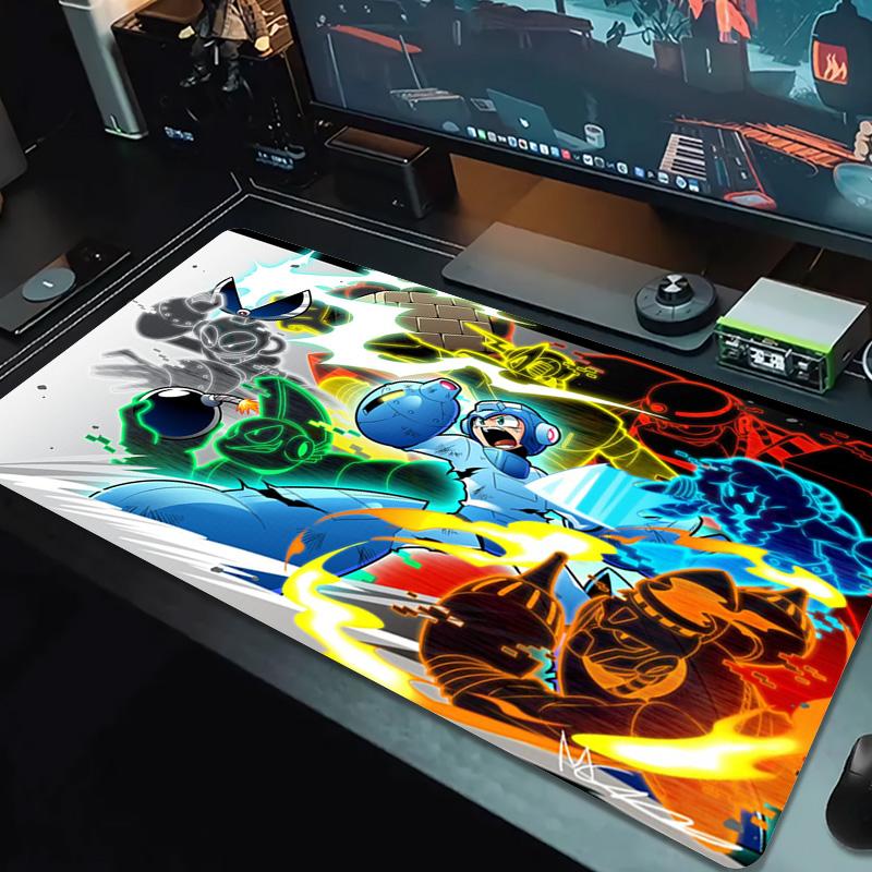 Mega man Color Mouse Pad Large Gaming Table Cushion Non-slip Laptop Tablet Big Mousepad XXL Mat Mini PC Playmat With Lock edge