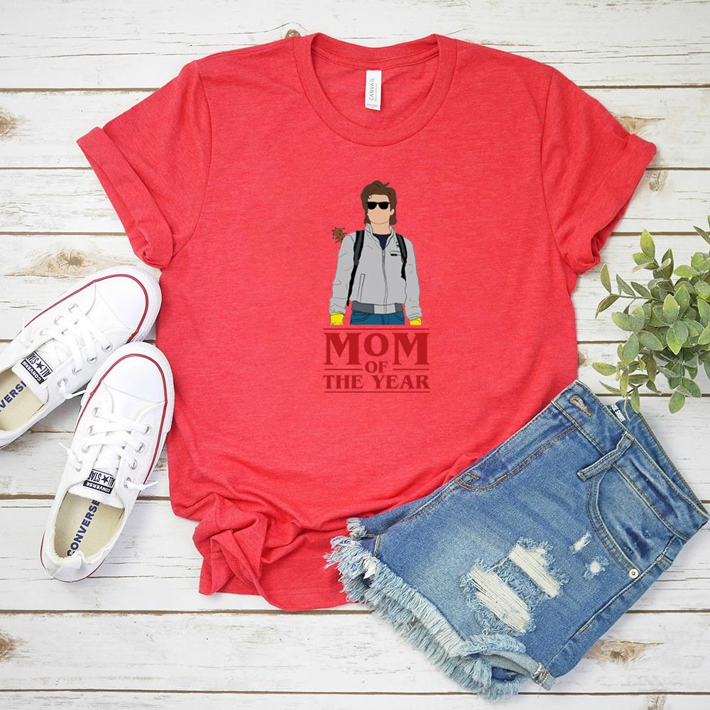 Steve Harrington Mom of The Year Shirt Steve Harrington TShirt Babysitter Funny Graphic Tee Women Short Sleeve Harajuku Tops S