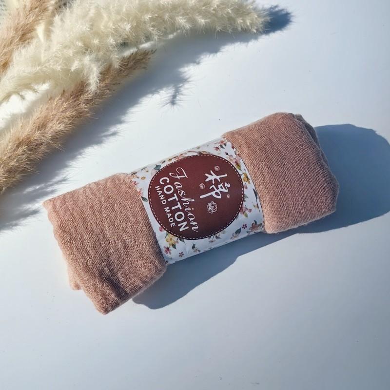 62-122 Colors Crinkle Cotton Underscarf Pleated Pompom Plain Hijab With Tassels Islamic Turban Warp