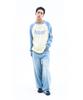 AMES-WORLDWIDE Basic Raglan Pullover Knit Light Blue
