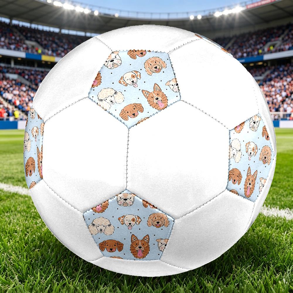 1PC Dogs Blue Background Soccer Ball Size 5 Football Machine Sewn Indoor/Outdoor Universal Football A104