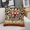 Y2K Style Bow Print Throw Pillow,Glitter Ombre Pink Yellow Pillowcase, Fashion Home Decor Cushion Case For Bedroom Living Room