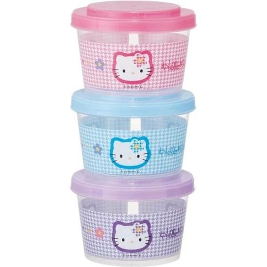 Skater storage container 3-piece set 240ml side dish made Japan Sanrio Hello Kitty Kao Hana SIJ3-A