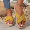 Ladies Slippers Summer Spring Cross Drag Fashion Hemp Rope Outer Wear Slippers Casual Sandals and Slippers
