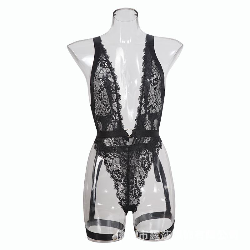 Lusha 2022 Spring/Summer Sexy Lace Garter Bodysuit for Women - LS1082