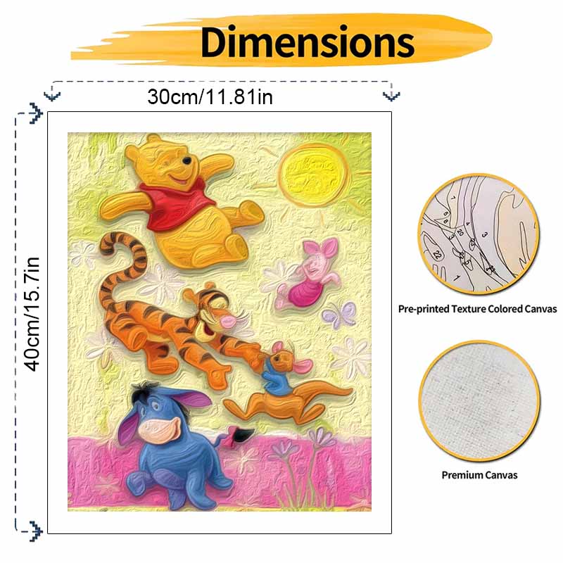 Disney Oil Painting Kit Painting Winnie the Pooh Art Home Bedroom Wall Decor Gift