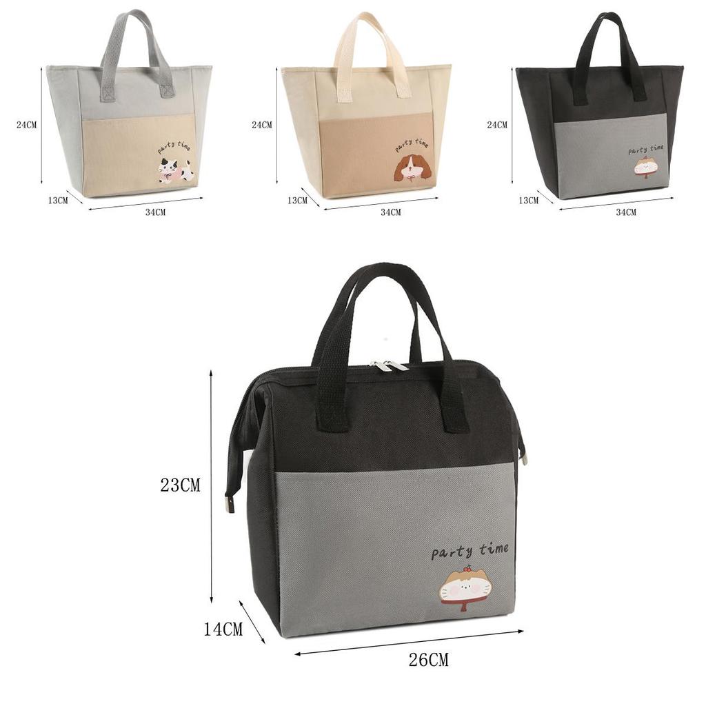 Puppy Letter Pattern Cartoon Lunch Bag For Students And Office Workers With Insulated Design