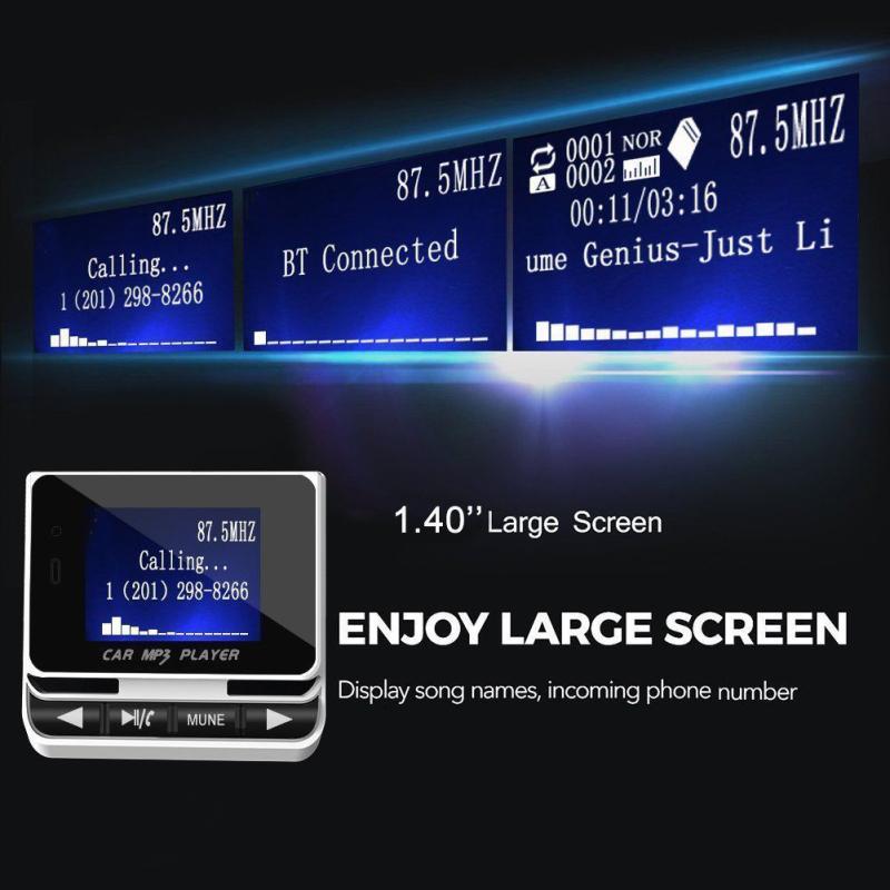 Car Mp3 Player Car Bluetooth Fm Transmitter With Usb Charger Remote Control Hands-free Call