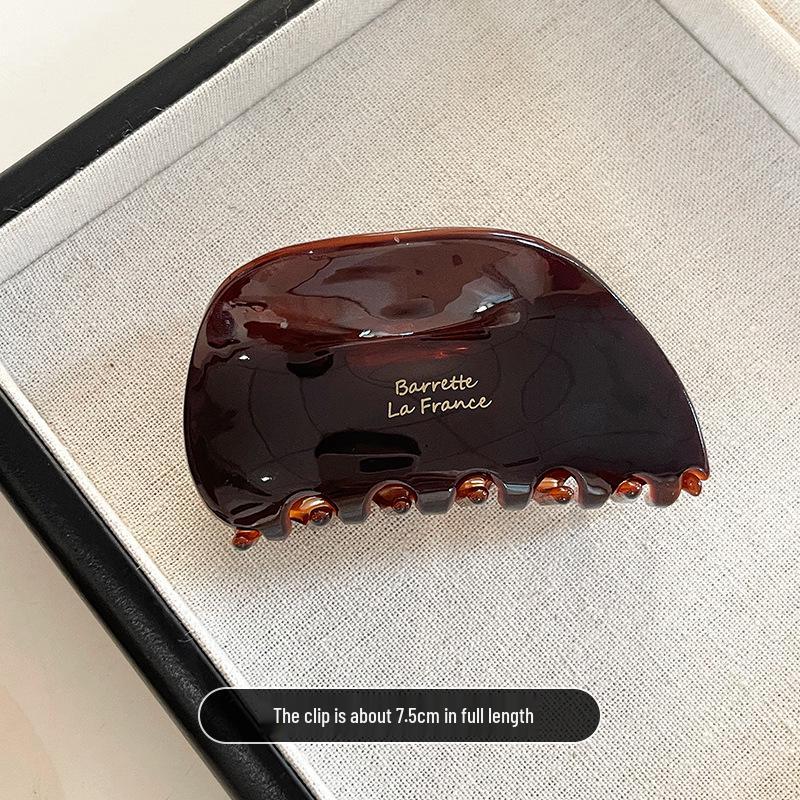 Retro Women's Acetate Claw Clip - High-End Bun and Shark Hair Accessory