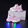 Mädchen Leuchtschuhe Cartoon LED Blinkschuhe Weichsohlige Lässige Sportschuhe für Kinder