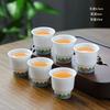 6PCS Jade Porcelain Master Cups with Chinese Kung Fu Tea Set, Small Size, White Porcelain Tea Cups for Household Use