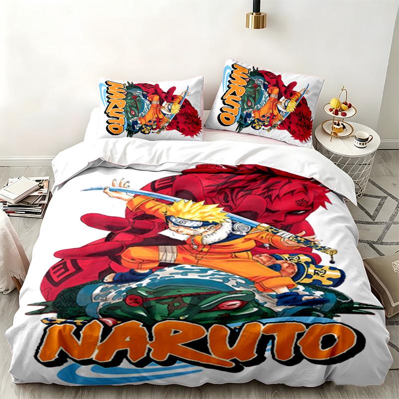 Naruto 3pc set Perfect for bedroom use Comfortable bedding set includes a duvet cover and two pillowcases Ideal birthday or Christmas gift