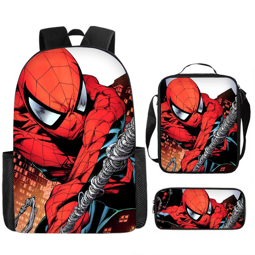 Spider-Man Schoolbag Three-piece Set Student Large-capacity Storage Backpack Outdoor Portable Backpack