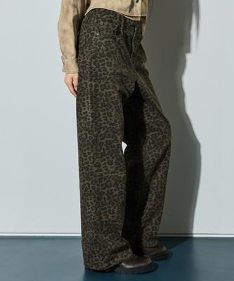 BUCKAROO Women'S Leopard Wide Pants Dark Khaki