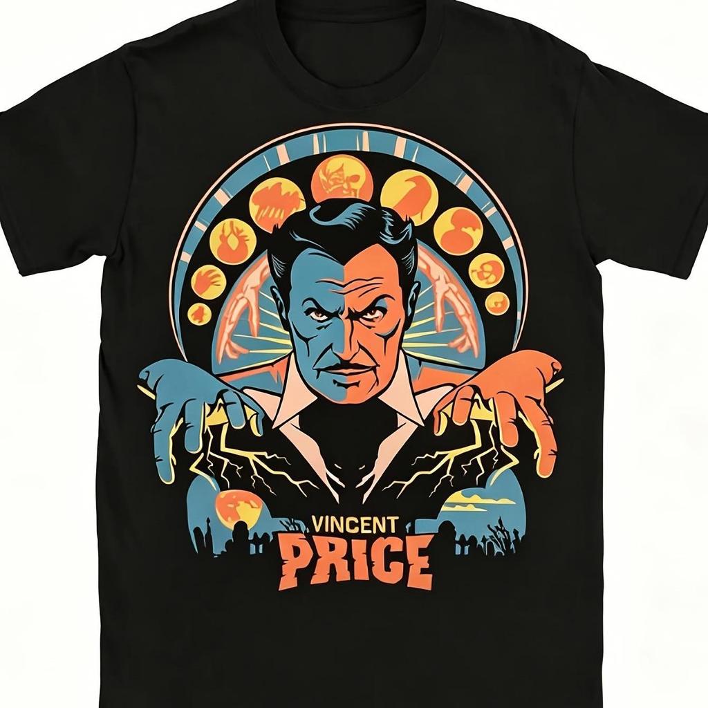 Unisex Vins Price Color-Separated Pop Art Portrait T-Shirt - A must-have casual streetwear item suitable for all seasons