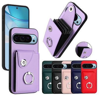 Multifunction Wallet Card Slot Leather Case for Google Pixel 9 Pro XL 8 Pro 8A Ring Holder Stand Phone Cover For Pixel 9Pro XL Bag
