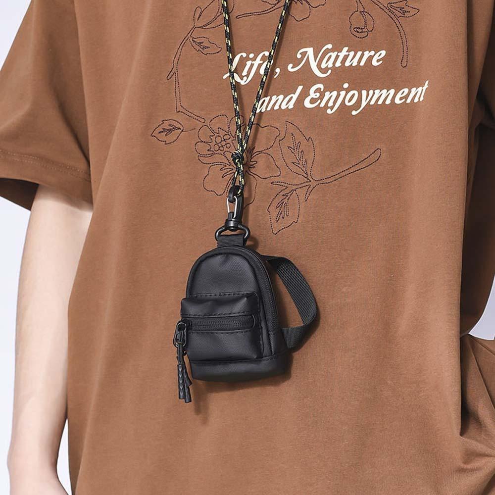 Casual Hanging Neck Coin Purse Zipper Bag Small Card Holder Oxford Cloth Mini Wallet  Women
