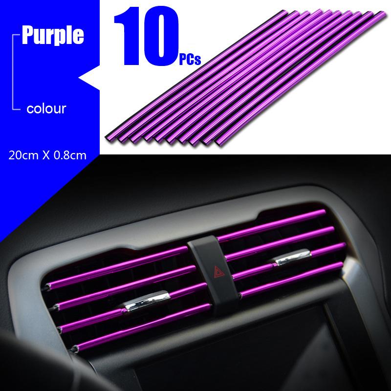 10Pcs U-Shape Moulding Trim Strips Car Air Conditioner Outlet Decorative Strips Cover Car Door Edge Corner Protector 20cm/Strip