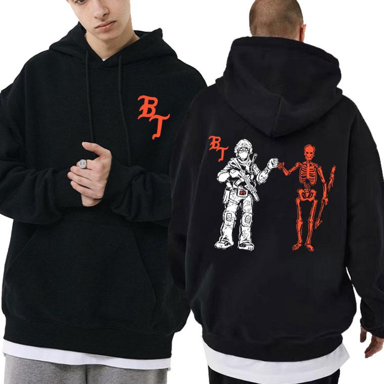 Forward Observations Group Graphic Hoodie Male Vintage Black Streetwear Skeleton Graphic Hoodies Gothic Oversized Sweatshirt