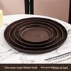 ZISIZ Wood Grain Round Serving Tray Set