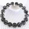 Natürliches Schwarzes Rutilquarz-Armband mit Titan-Kristallnadeln - Sternzeichen-Jahresgeschenk für Männer und Frauen